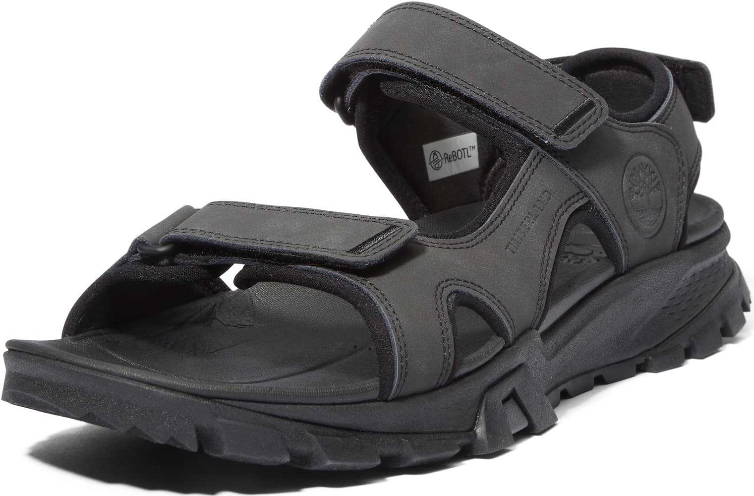 Mens Lincoln Peak 2 Strap Sandal Jet Black, view: 2