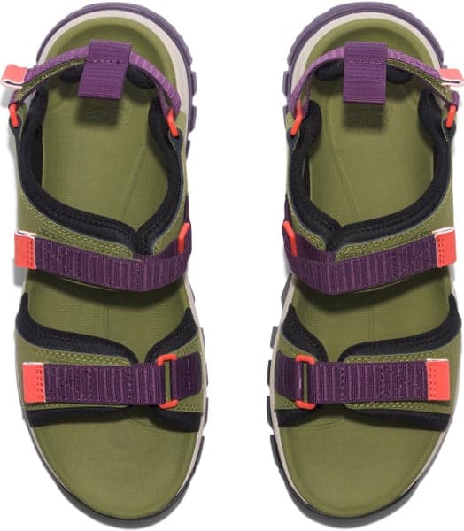 Womens Lincoln Peak 2 Strap Sandal Md Grn Leather, view: 7