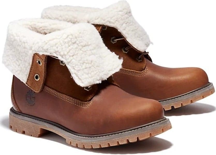 W's Authentics Teddy Fleece WP Fold-Down Dark Brown, view: 5