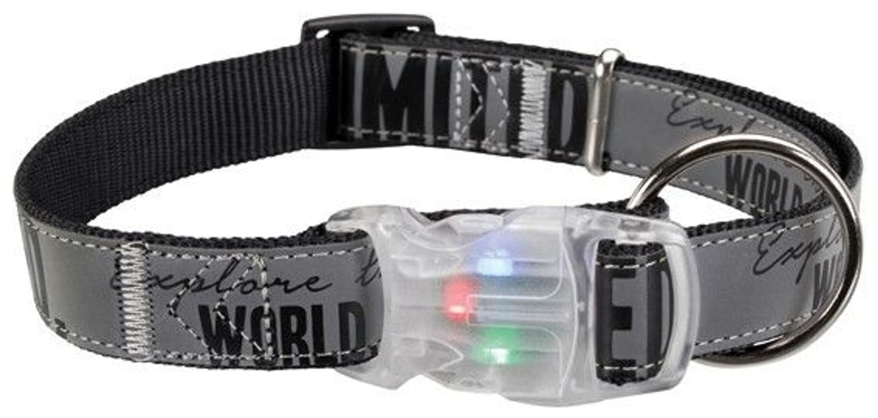 Explore Halsband Med Flasher L-Xl: 40-65 cm/25 mm Svart/Reflex, view: 1