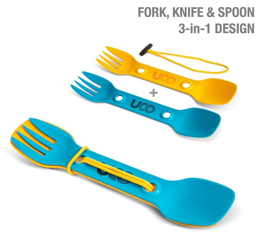 Utility Spork 2Pk with cord Gold + Sky Blue, view: 1