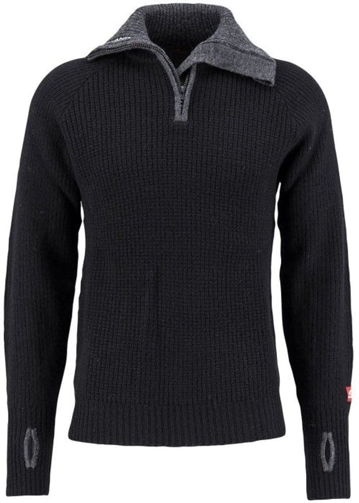 Rav Sweater w/zip Black/Charcoal Melange, view: 0