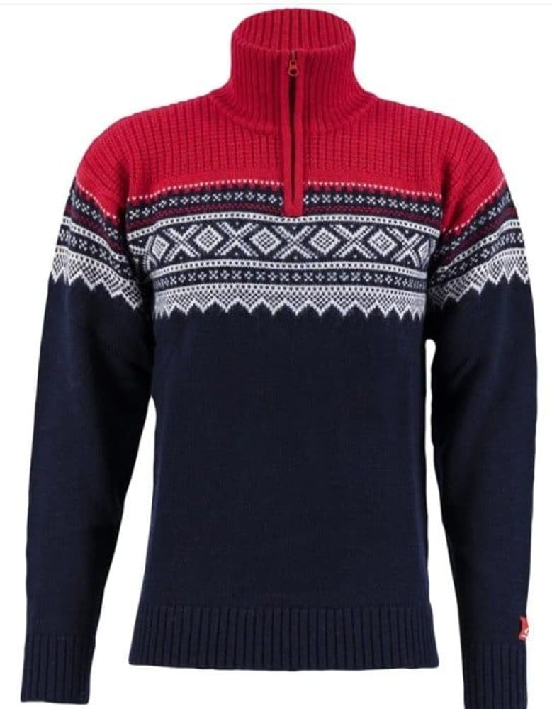 M's Marius Half Zip New Navy/Ulvang Red/Vanilla, view: 0