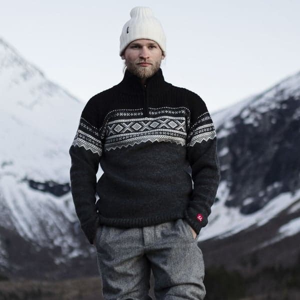 M's Marius Half Zip Charcoal Melange/Black/Vanilla, view: 5