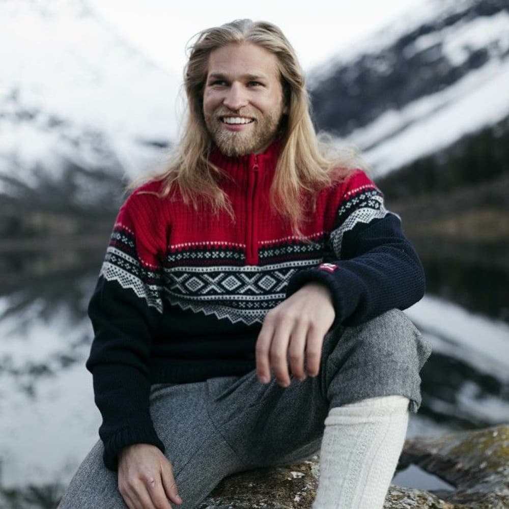 M's Marius Half Zip New Navy/Ulvang Red/Vanilla, view: 4