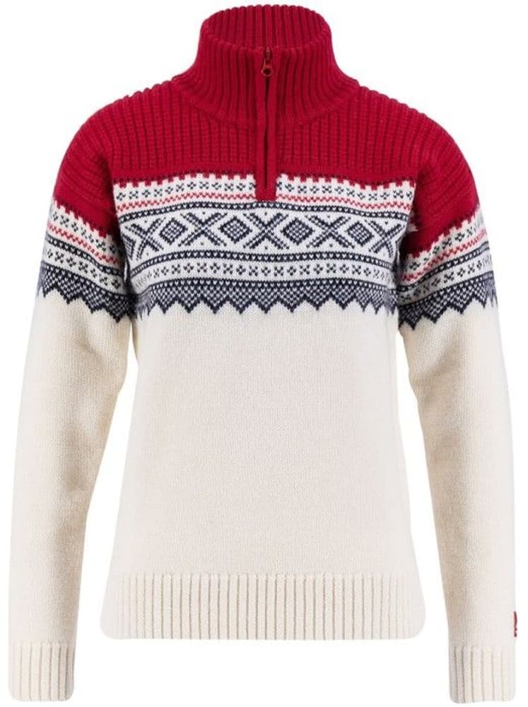 W's Marius Half Zip Vanilla/Ulvang Red/New Navy, view: 0