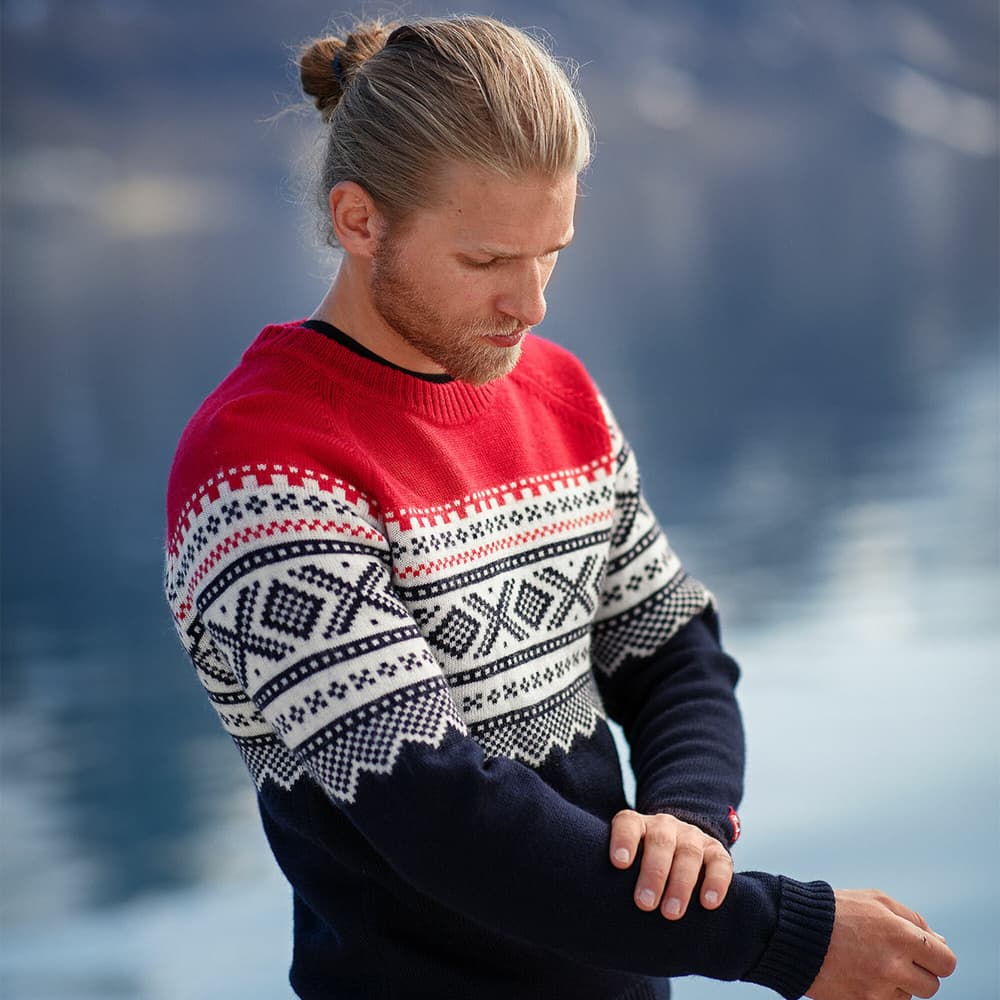 M's Marius Roundneck New Navy/Ulvang Red/Vanilla, view: 5