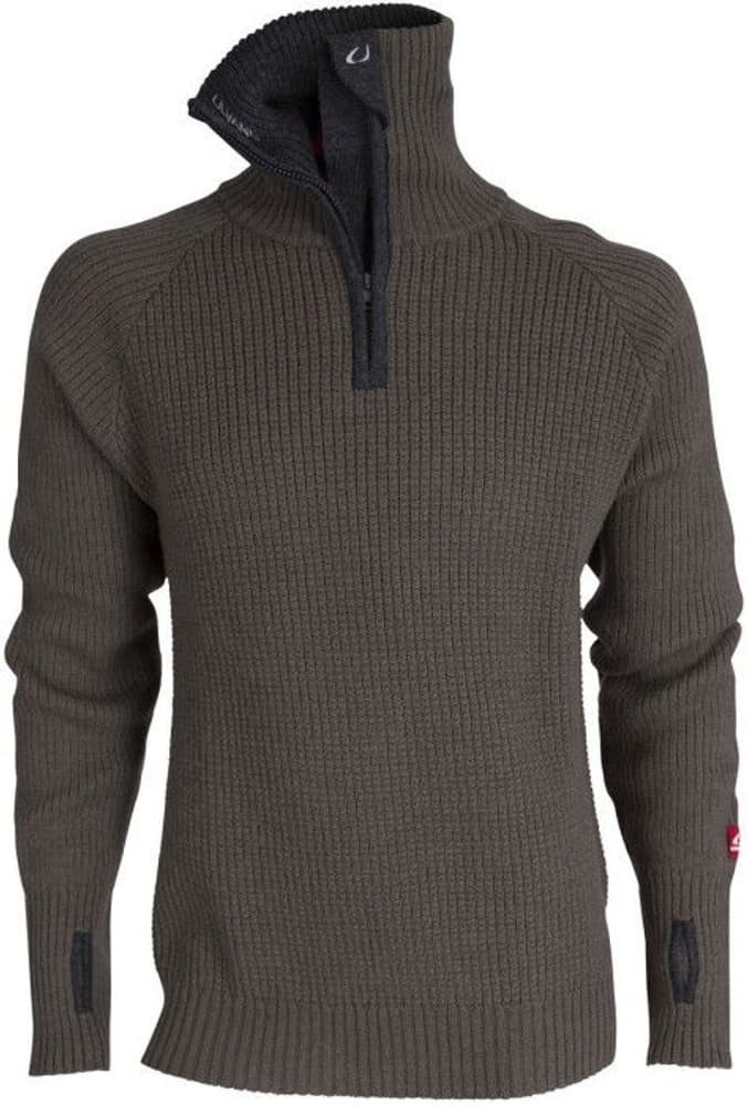 Rav Sweater with Zip Tea Green/Charcoal Melange, view: 0