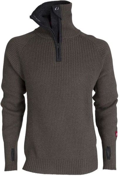Rav Sweater with Zip Tea Green/Charcoal Melange, view: 0