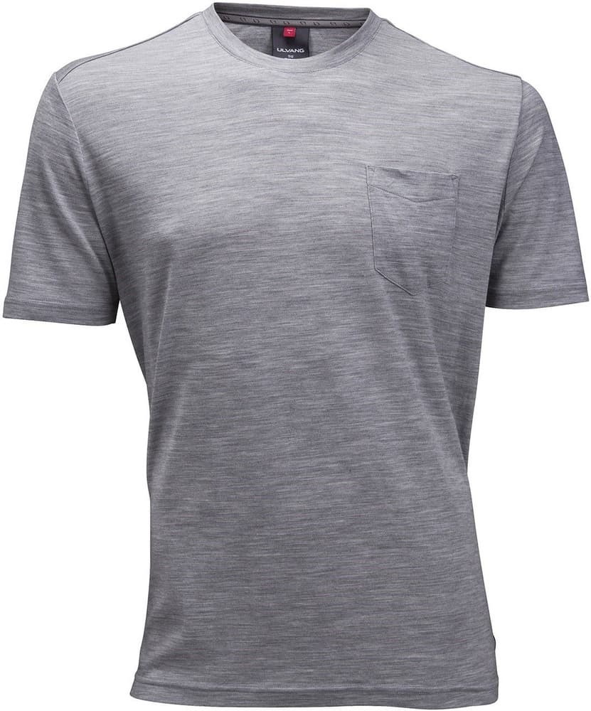 M's Summer Wool tee w/pocket Grey Melange, view: 0