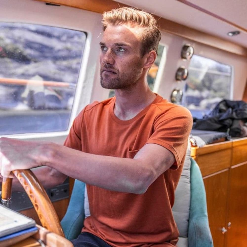 M's Summer Wool tee w/pocket Bombay Brown, view: 2