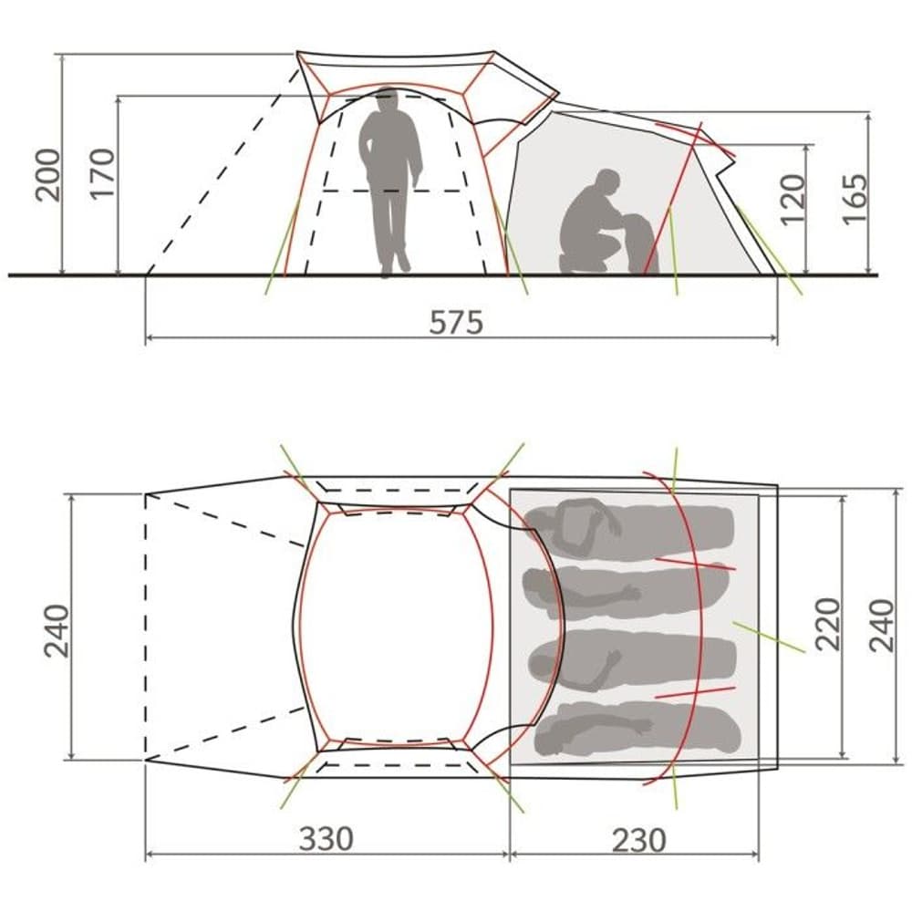 Torii 4P Tent Orange, view: 3