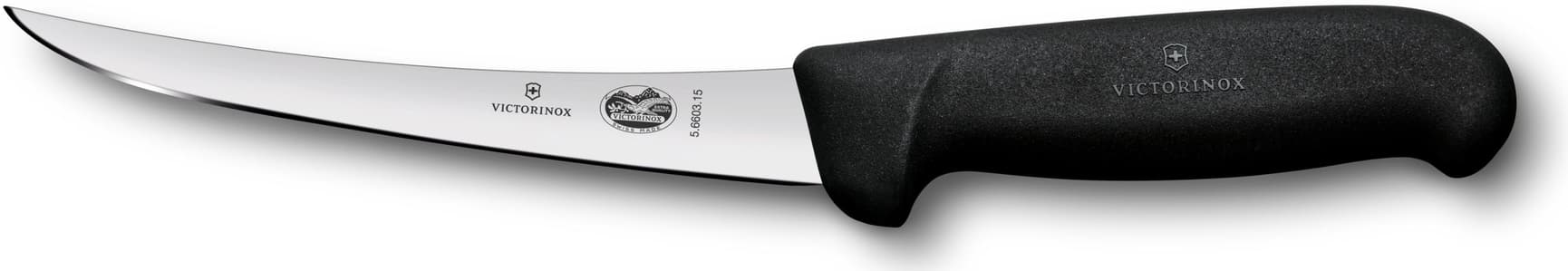 Urbeningskniv 15 cm Svart Fibrox med smalt svängt skär, view: 0