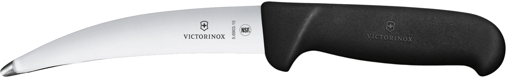 Buköppnarkniv med rundad skyddad spets 15 cm Svart Fibrox, view: 0