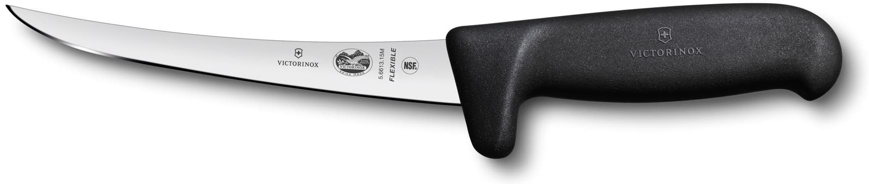 Urbeningskniv 15 cm Svart Fibrox smalt flexibelt, svängt skär, view: 0