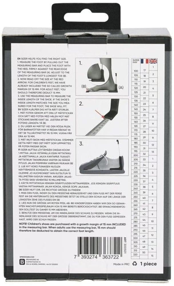 Sizer Mätsticka för skor, view: 4