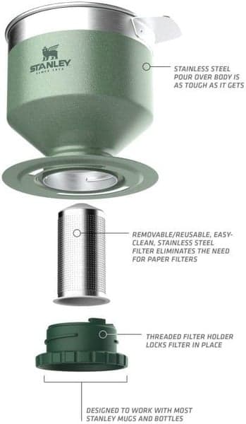 The Perfect-Brew Pour Over 0,6L Hammertone Green, view: 3