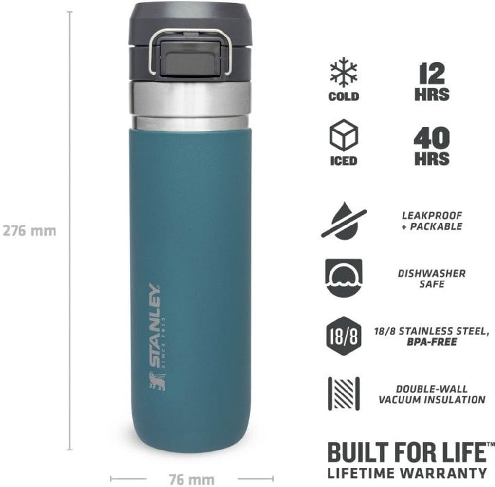 The Quick Flip Water Bottle 0.7L Lagoon, view: 1