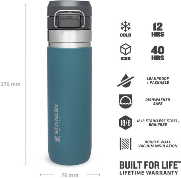 The Quick Flip Water Bottle 0.7L Lagoon, view: 1