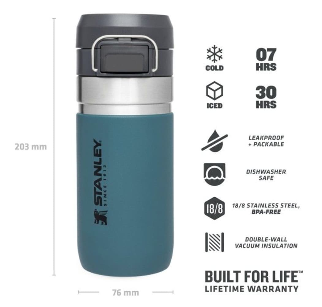 The Quick FlipWater Bottle 0.47L Lagoon, view: 1