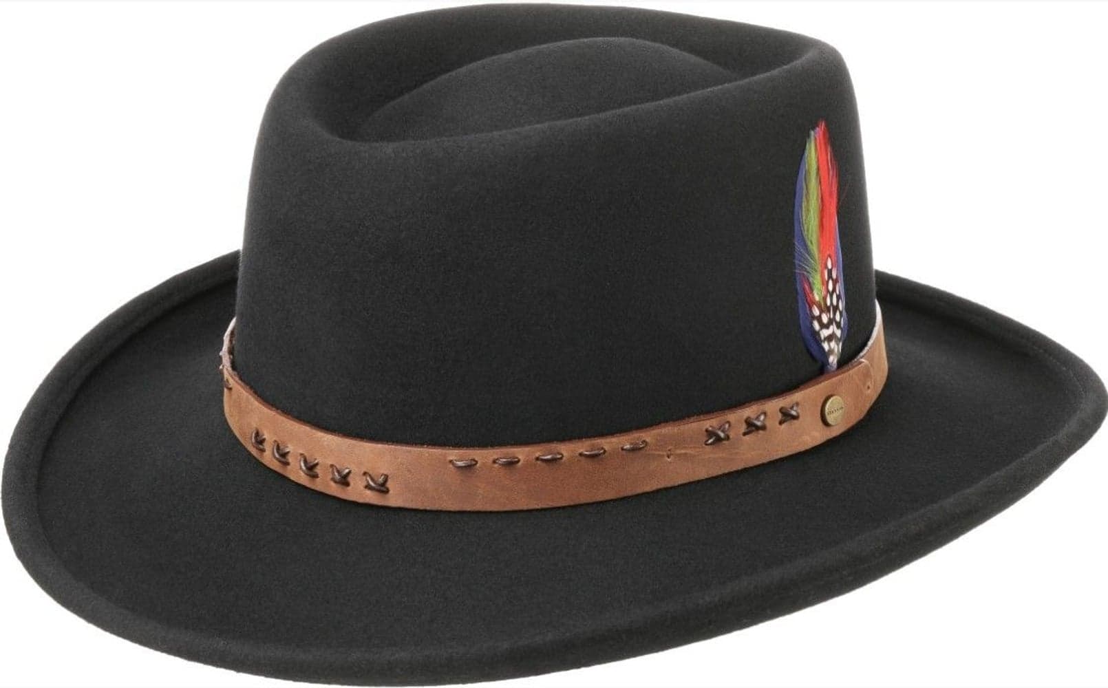 Gambler Woolfelt with Leather Band Black, view: 0