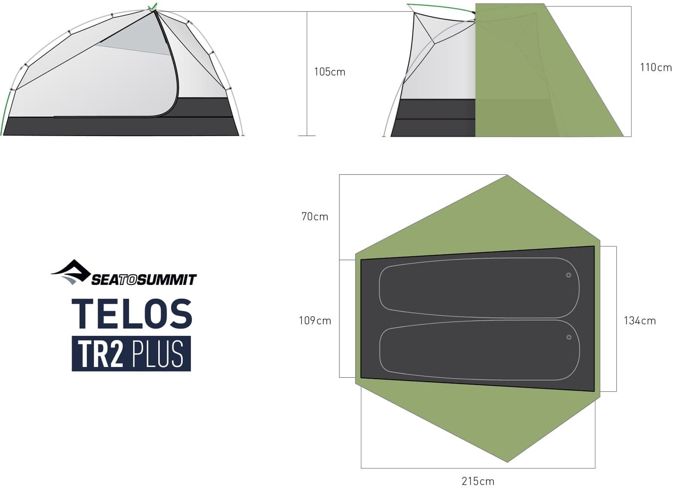 Tent Telos Tr2 Plus Green, view: 17