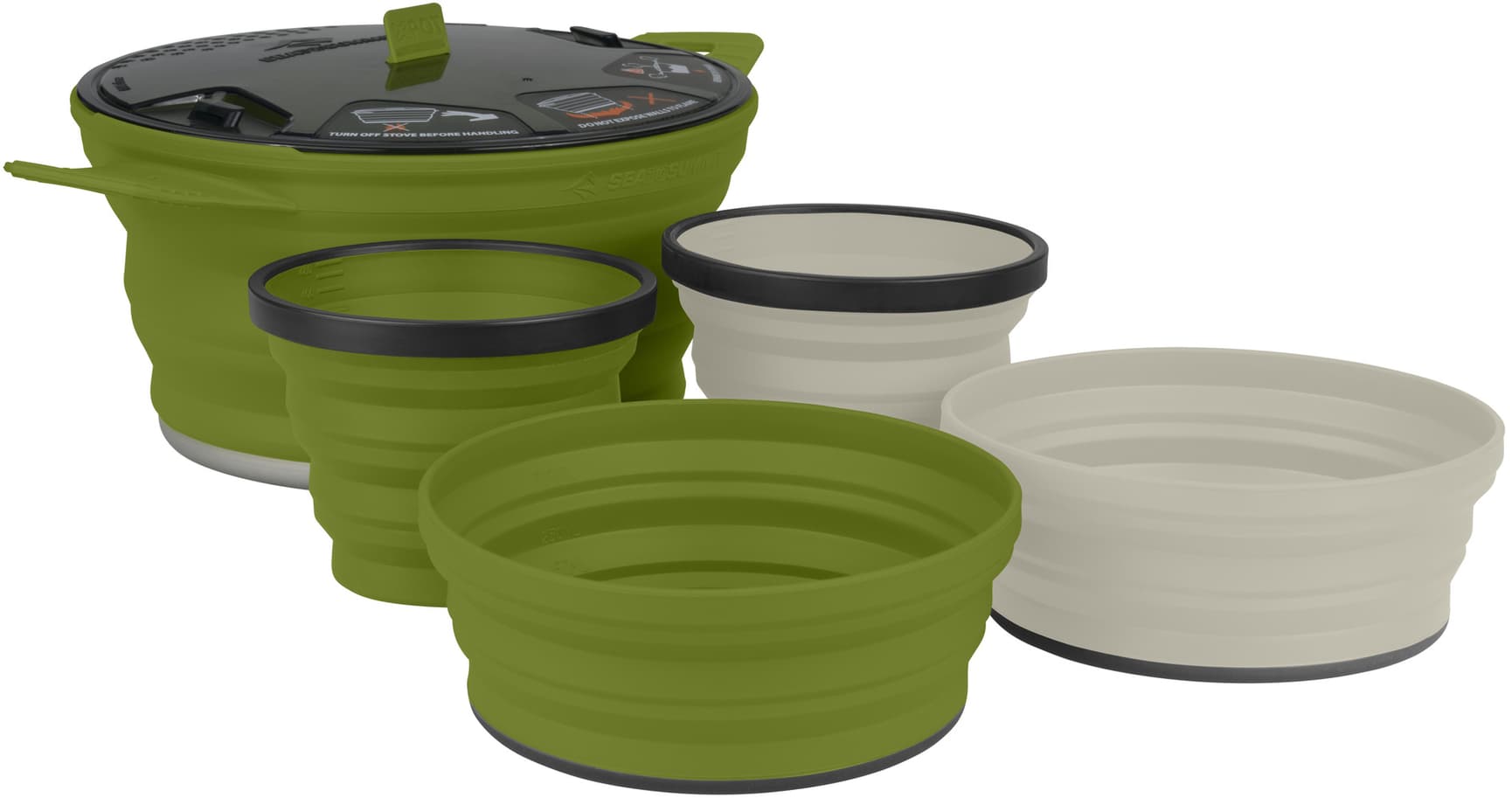 X-Set 31 5Pc (2,8L X-Pot+2Xbowl+2Xmug) Olive, view: 0