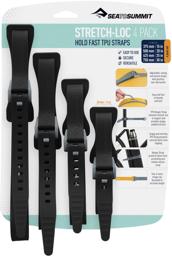 Strap Stretch-Loc Set 20 mm 4-pack Black, view: 0