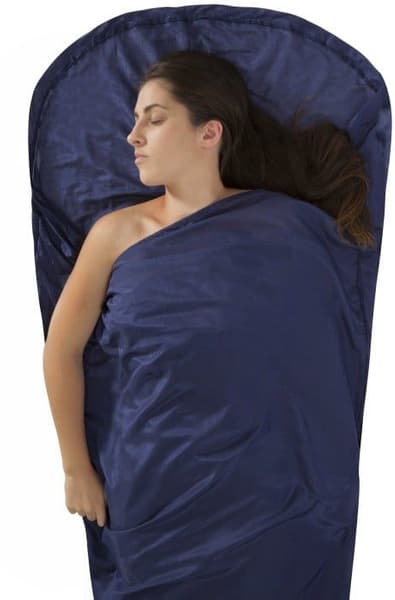 Sleepliner Silkcotton Mummy with Hood Blue, view: 0