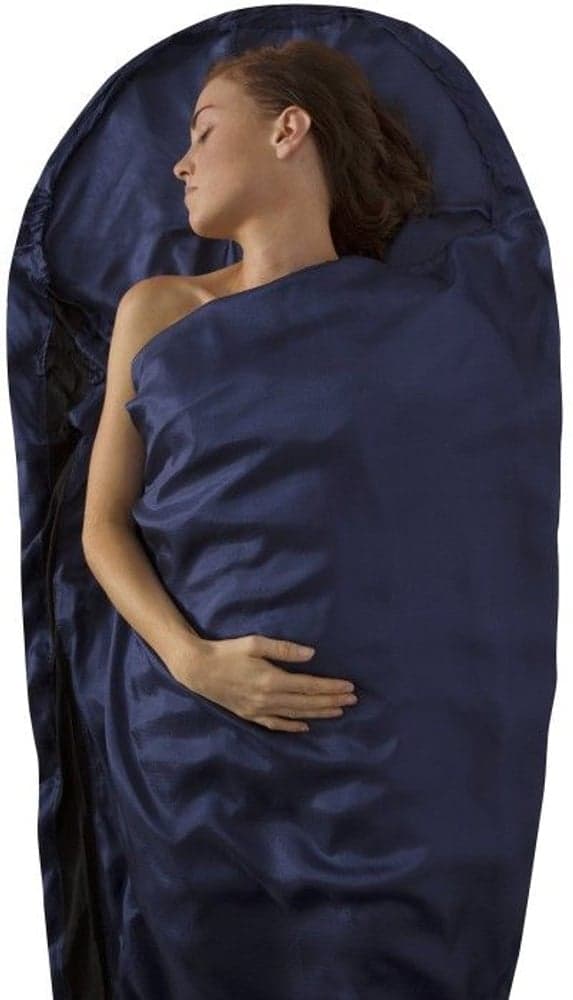 Sleepliner Silk Stretch Mummy with Hood Navy Blue, view: 0