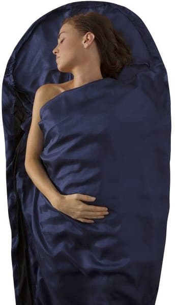 Sleepliner Silk Stretch Mummy with Hood Navy Blue, view: 0