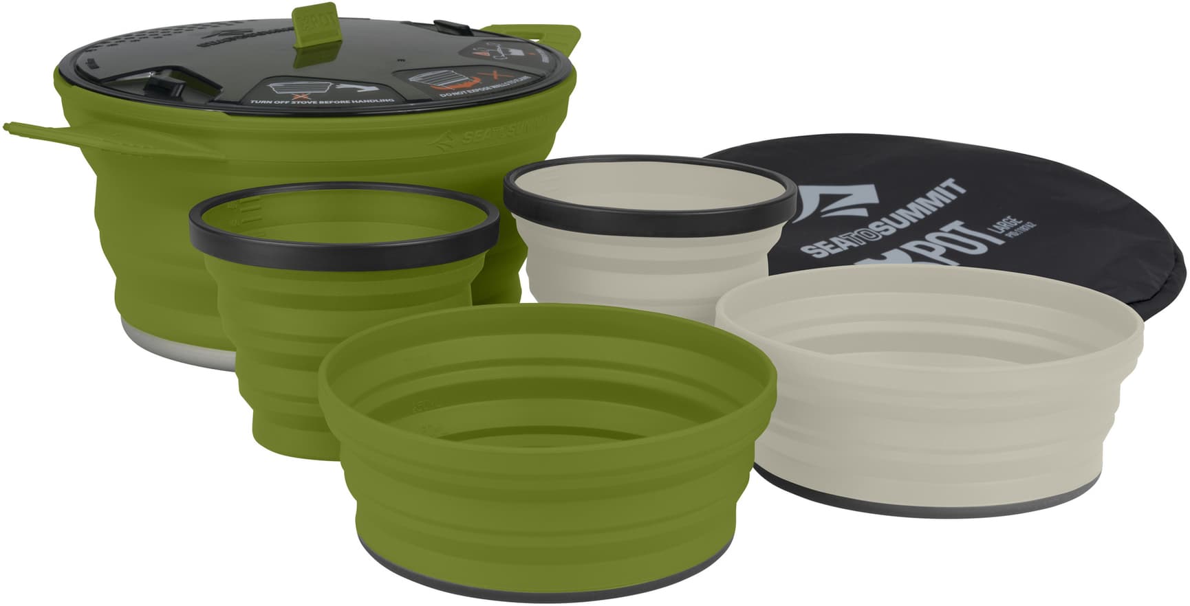 X-Set 31 5pc With Sack (2.8 L X-Pot+2Xbowl+2Xmug) Olive, view: 0