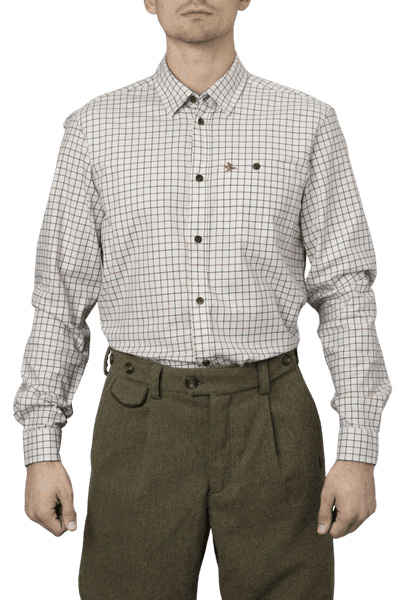 Oxford Shooting Shirt Grape Leaf/Terracotta Check, view: 4