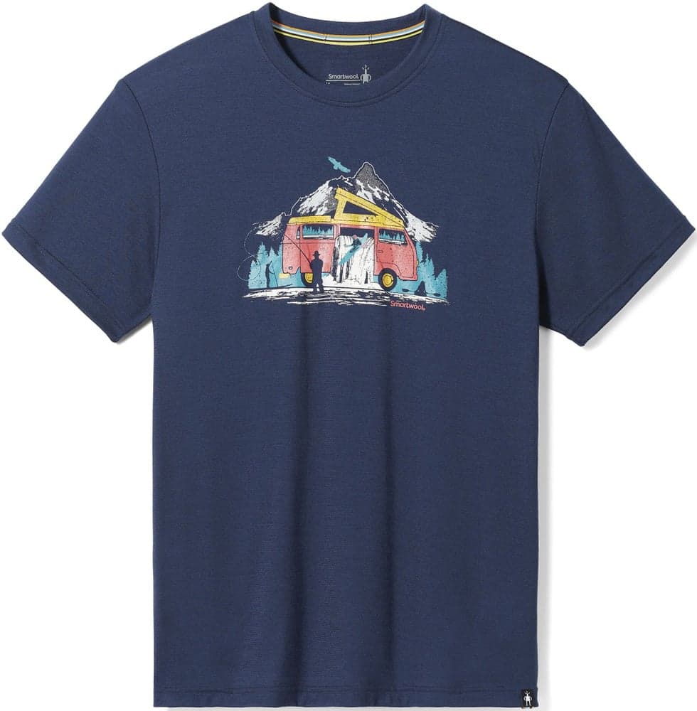 River Van Graphic Short Sleeve Tee Slim Fit Unisex Deep Navy, view: 0