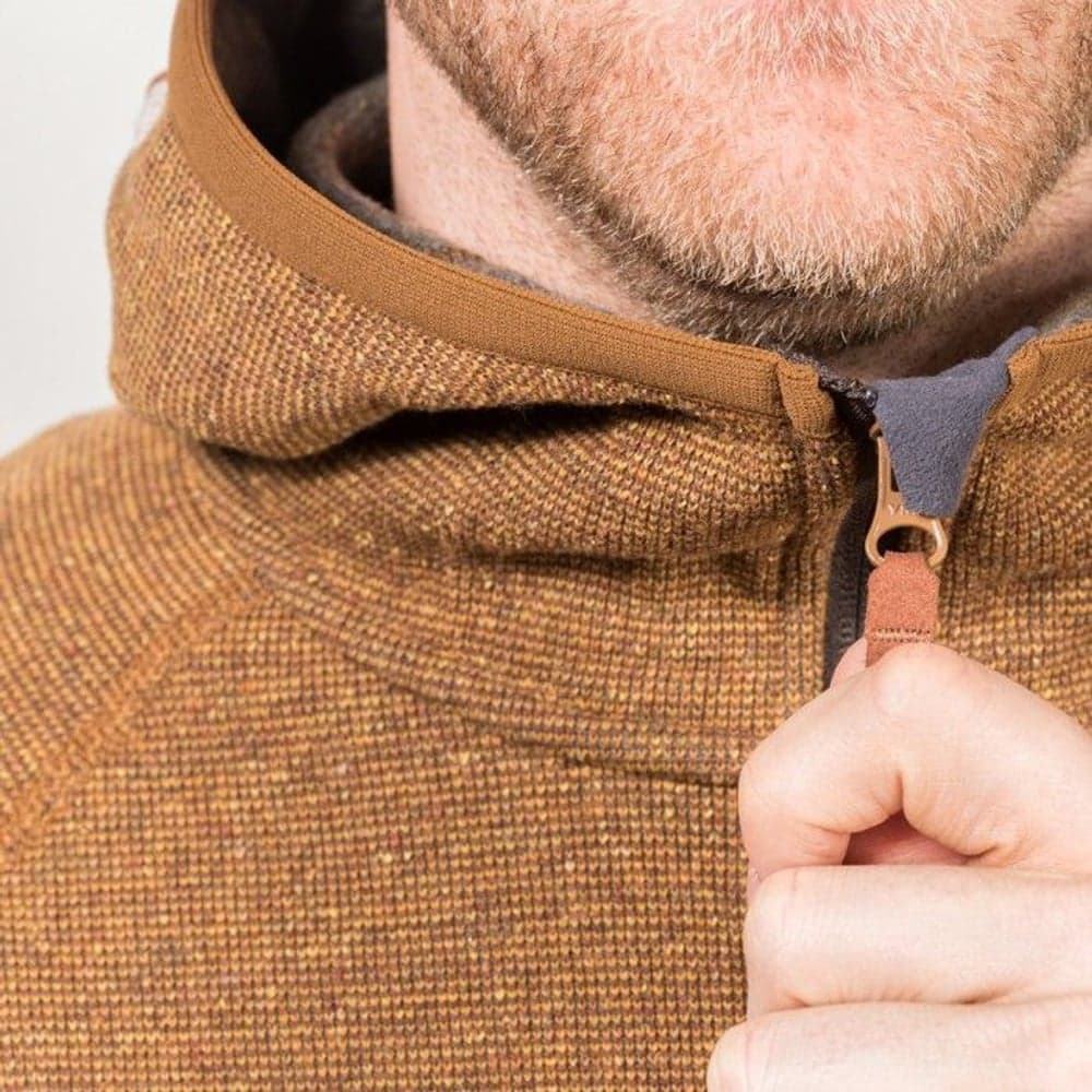 Mens Monk Pullover Wool Hoodie Sea Buckthorn, view: 2