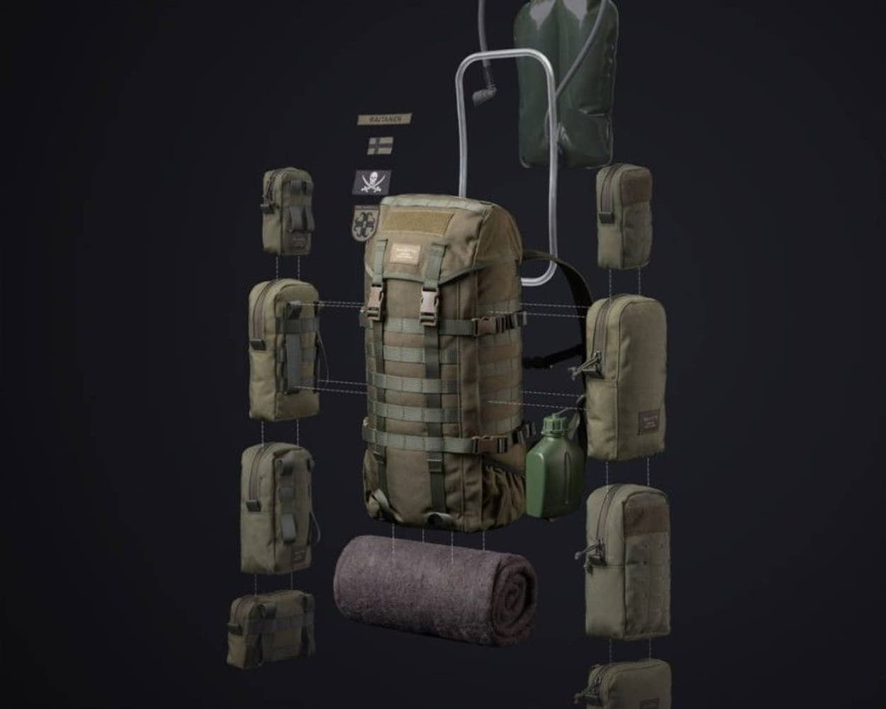 Jääkäri Backpack M 30L M05 Camo, view: 8