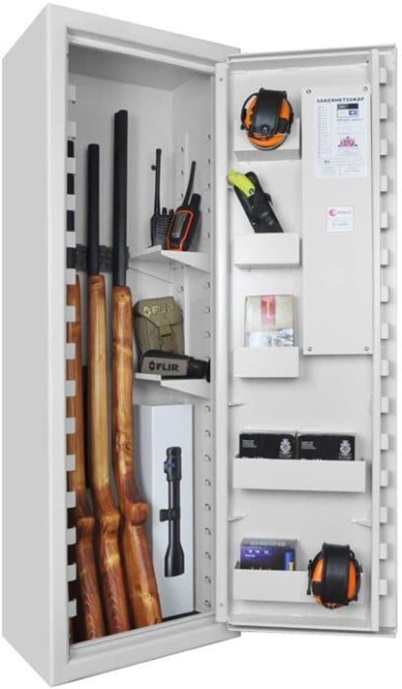 SP66 Vapenskåp Vit för 3-6 vapen med nyckel, view: 0