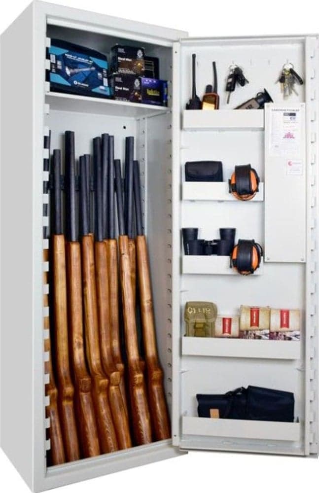 SP88 Vapenskåp Vit för 8-16 vapen med nyckel, view: 1