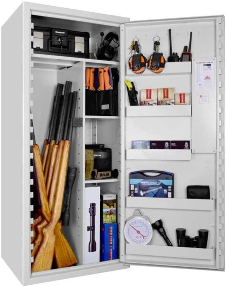 SP99E Vapenskåp Vit upp till 20 vapen med elkodlås, view: 1