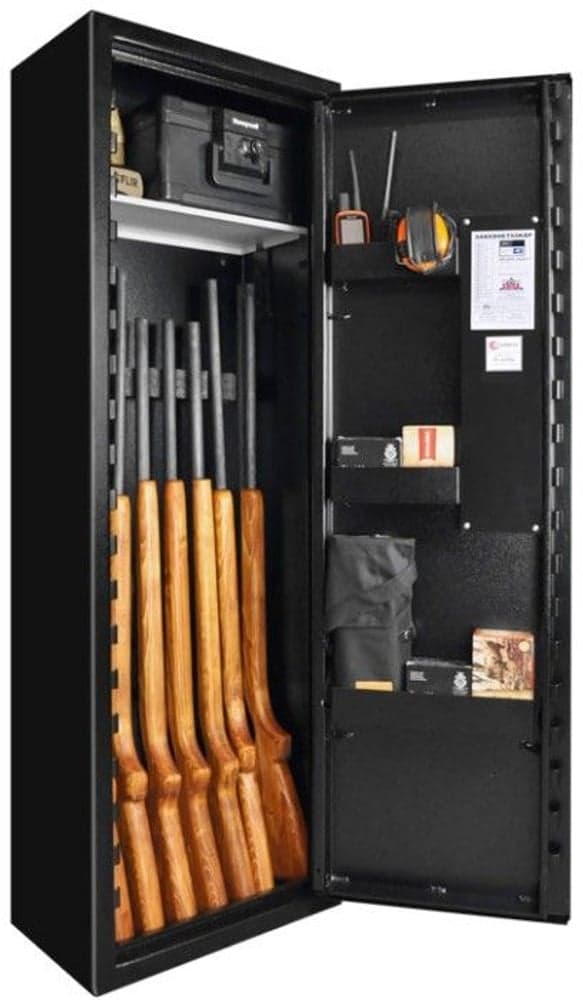 SP8 Vapenskåp Svart för 5-8 vapen med nyckel + LED lampa, view: 0
