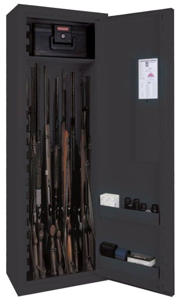 SP8 Vapenskåp Svart för 5-8 vapen med nyckel + LED lampa, view: 1