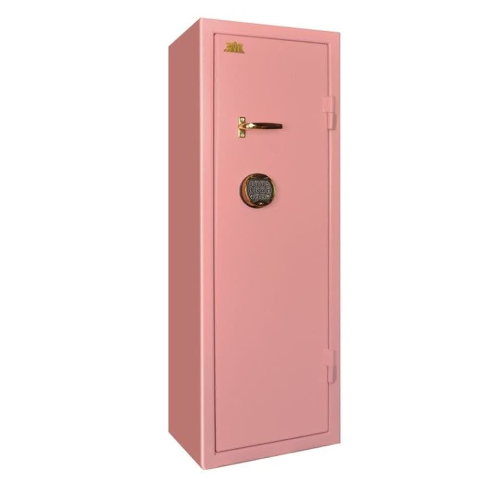 SP66E Vapenskåp Rosa för 3-6 vapen med elkodlås + LED lampa, view: 2