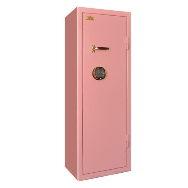SP66E Vapenskåp Rosa för 3-6 vapen med elkodlås + LED lampa, view: 2