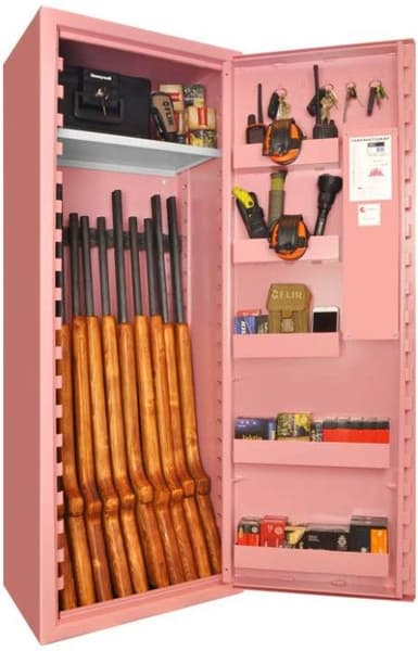 SP88E Vapenskåp Rosa för 8-16 vapen med elkodlås + LED lampa, view: 0