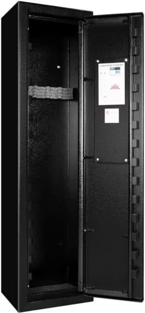 SP4E Svart Vapenskåp för 1-5 vapen med elkodlås + LED lampa, view: 1