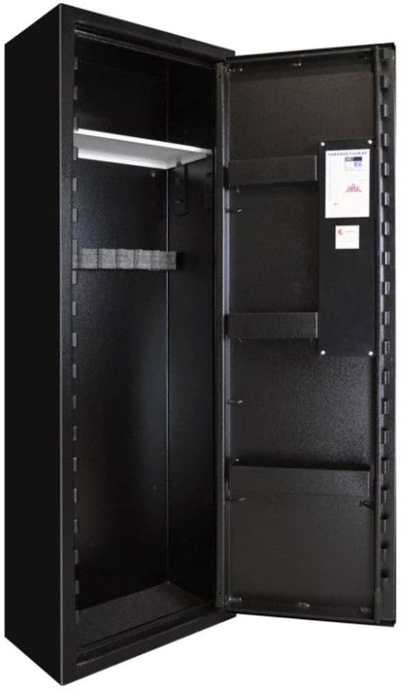 SP8E Vapenskåp Svart för 5-8 vapen med elkodlås + LED lampa, view: 1