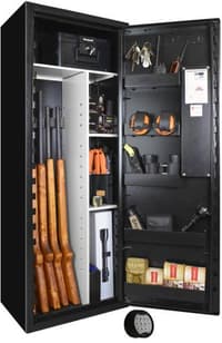 SP88E Vapenskåp Svart för 8-16 vapen med elkodlås + LED lampa - view: 0
