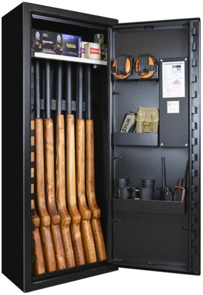 SP8 Mini Svart för 4-8 vapen med nyckel+ LED lampa+ Magnetiskt hyllplan, view: 0