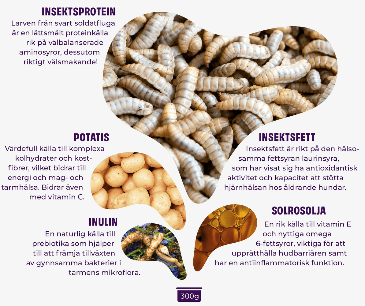 Insektspaté Våtfoder / Topping 6 x 300 g, view: 2