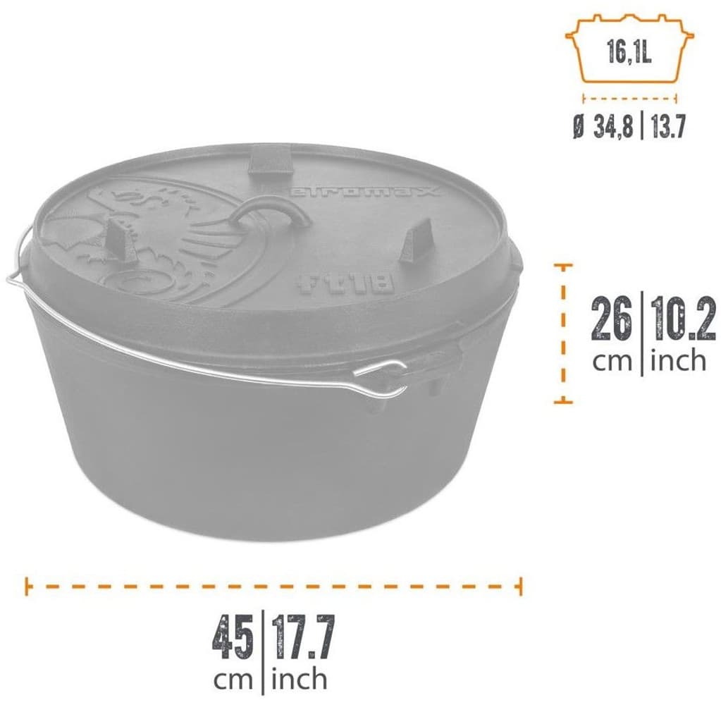 Dutch Oven 16,1 liter Ft18, view: 3